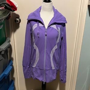 LULULEMON LILAC PURPLE BRUSHED HOODED STRIDE JACKET